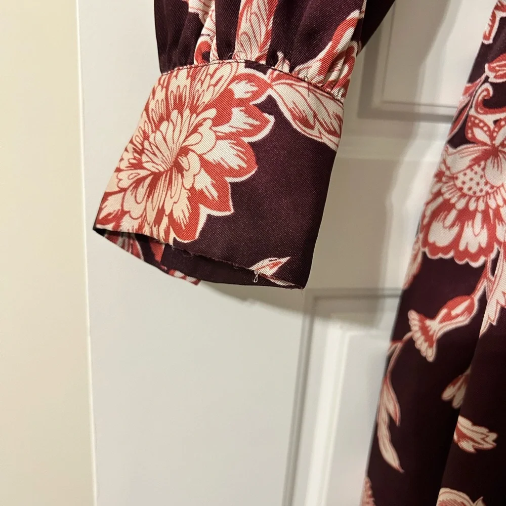 Ann Taylor Burgundy Floral Dress - Picture 6 of 6